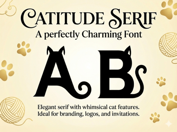 Catitude Serif: Where Feline Charm Meets Serif Sophistication