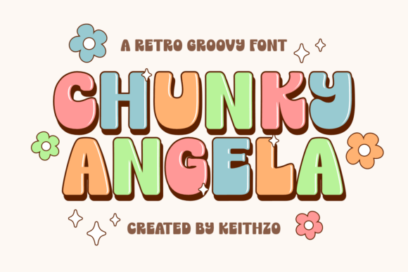 Chunky Angela: Your Go-To Retro Groovy Font for Instant Personality