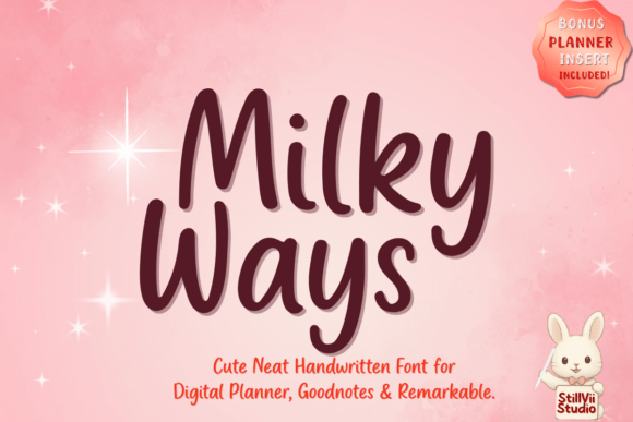 Milky Ways: The Clean Handwritten Font for Digital Planning