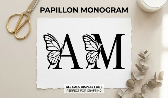 Papillon Monogram: The Butterfly-Embellished Display Font