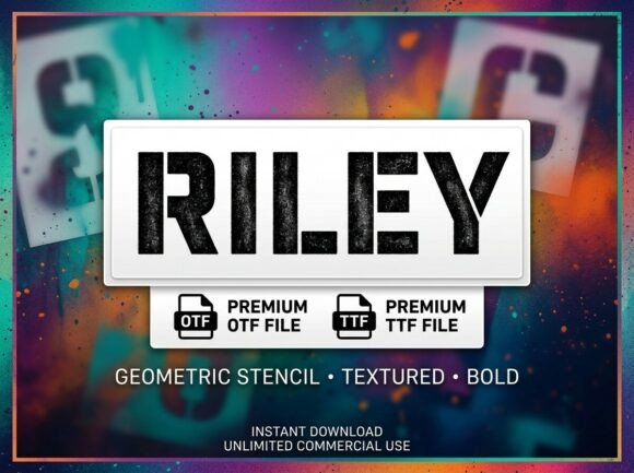 Riley: Unapologetically Bold Industrial Stencil Font